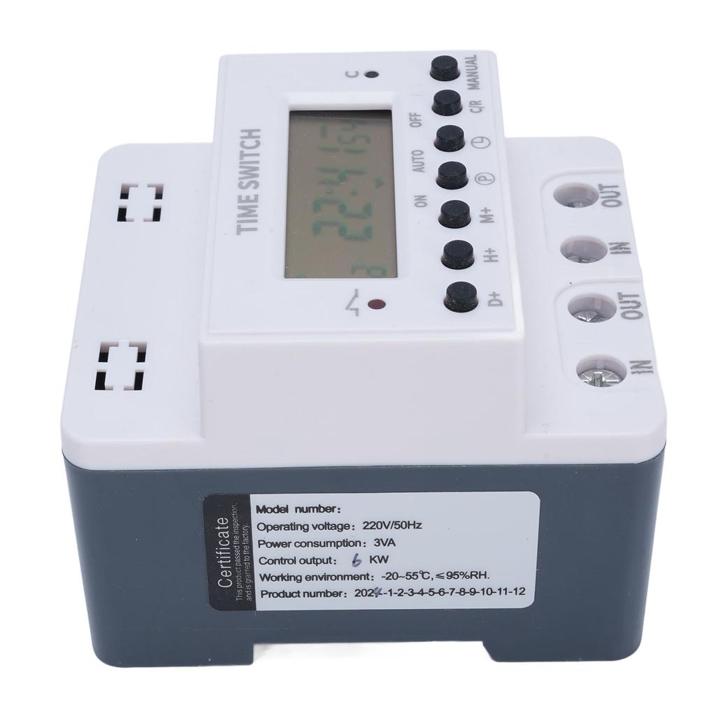 Digital Timer Switch 60A Weekly 7 Days Programmable Din Rail Mount for Farm Timed Irrigation