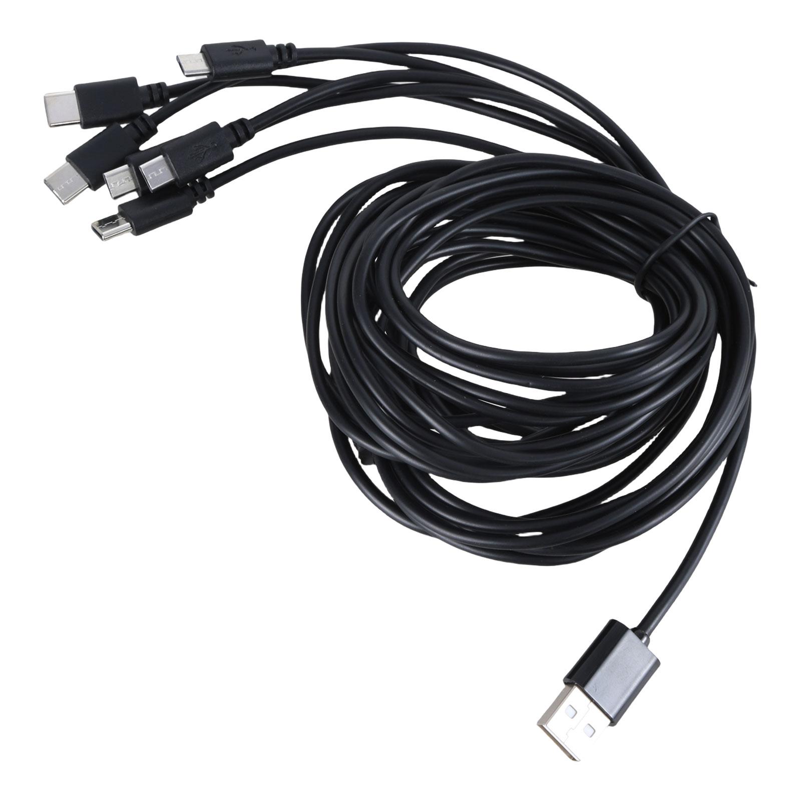 Кабель для зарядки нескольких устройств 6 в 1 USB на 3 Micro USB и 3 разъема типа C — фото 10