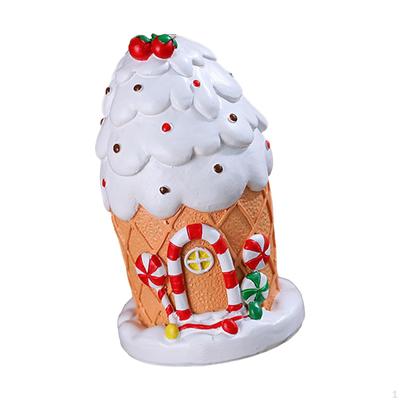 Christmas Snow House Figurine Decor Crafts Desktop Ornament Sculpture for
