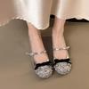 Mode Süße Schleife Dekoration Erhöhte Interne Ballerinas Damen Herbst Runde Zehen Niedriger Absatz Pumps Luxus Glitzer Kleid Partyschuhe