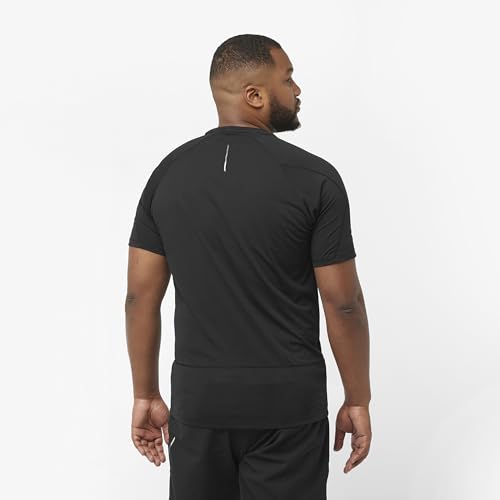 Salomon Men's CROSS RUN SHORTSLEEVE TEE, Deep Black, Size S, Outdoor T-Shirt