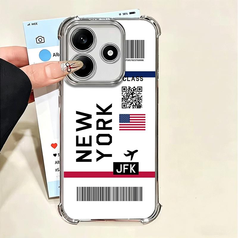 Travel Air Ticket Label Soft Phone Case For Xiaomi Poco X7 X8 Pro Max X6 X5 X3 F8 Ultra F7 M8 M7 M5S Redmi 15C 15A 15 14C 13C 12