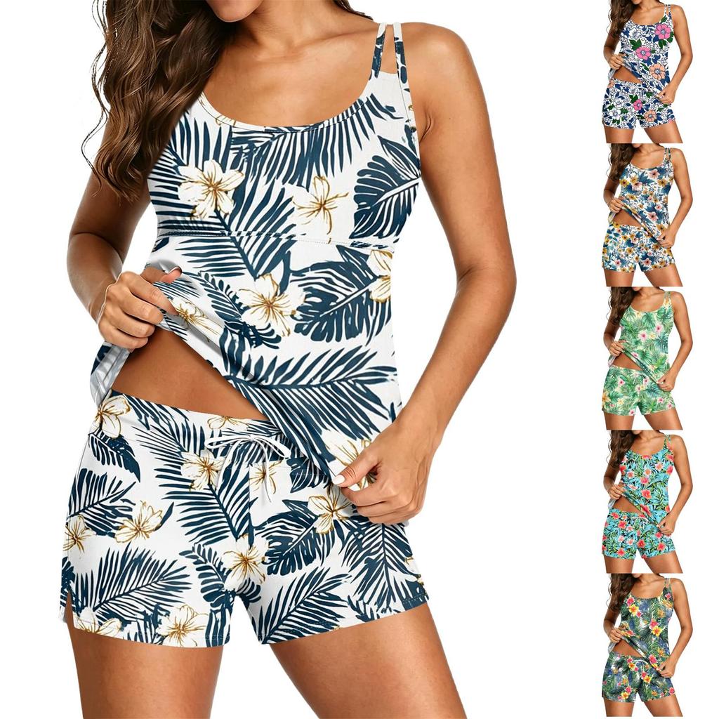 Women's Printed Split Swimsuit Sport Swimsuit Two-Piece Set