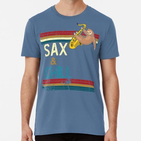 

Sax Chill Vintage Sloth Size S to 5XL Made in the USA T-Shirt 4XL