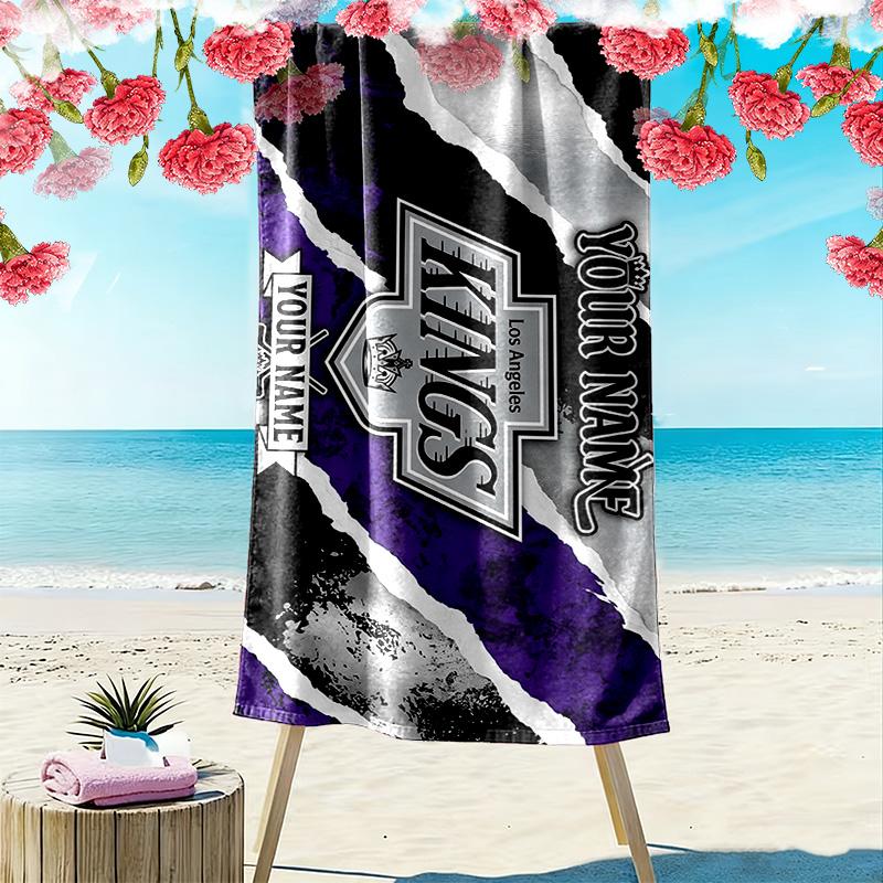 Los Angeles Kings Druck Strandtuch, Großes Weiches Schnelltrocknendes Handtuch für Strand Camping Schwimmen