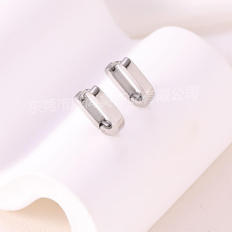 

European and American stainless steel earrings, high-end fashion stud earrings, versatile temperament, niche, simple trend earrings