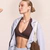 YOGA Naked Feeling Strappy Padded Sports Bras for Women - Fitness Workout Top Criss Cross Back Yoga sports Bras No steel ring