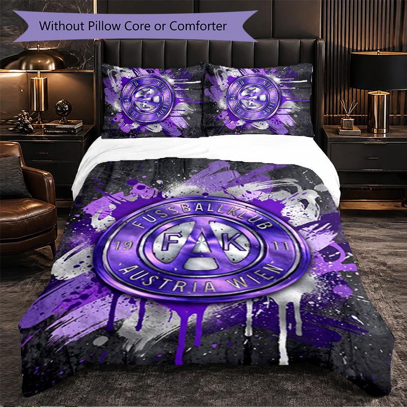 Austria Wien FC Themed Bedding 3Pcs Duvet Cover Set Decorative Bed Linen For Teen Room Home Decoration