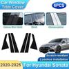 6 יחידות מדבקת עמוד מרכזי לרכב עבור Hyundai Sonata ~2025 DN8 MK8 כיסוי פנל חלון שמיני עמוד B C מדבקת דלת אביזרים