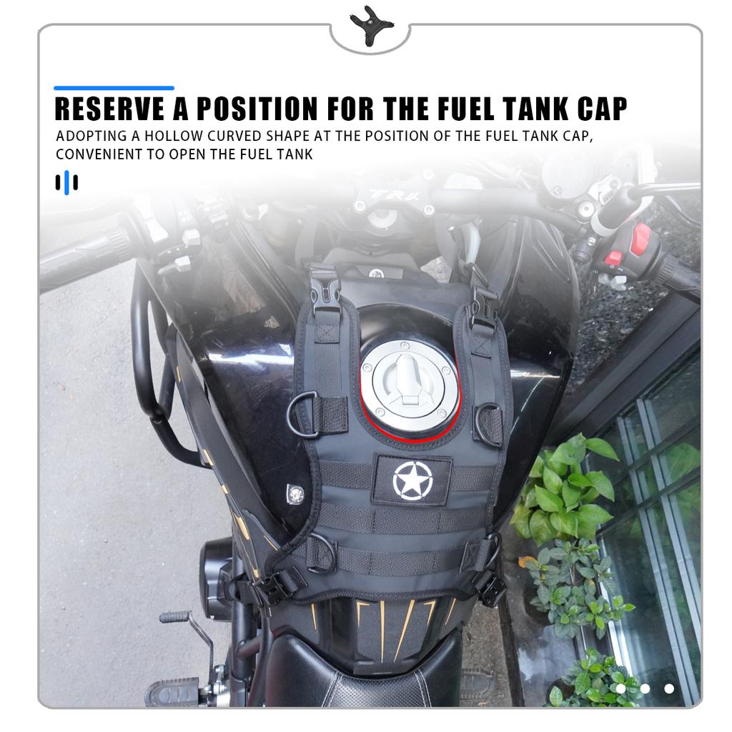 1x Motorcycle Fuel Tank Bag Base Vest Portable Motorbike Tank Bags Mounting Kit for Universal Off-road Motorcycle Fuel Tank Pack