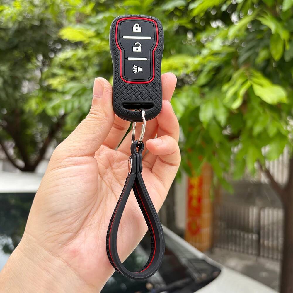Silicone Keychain Holder For Nissan Tiida Sentra X-Trail T30 Altima Frontier Maxima For Infiniti Qx56 Ja60 Fx35 Key Case Cover