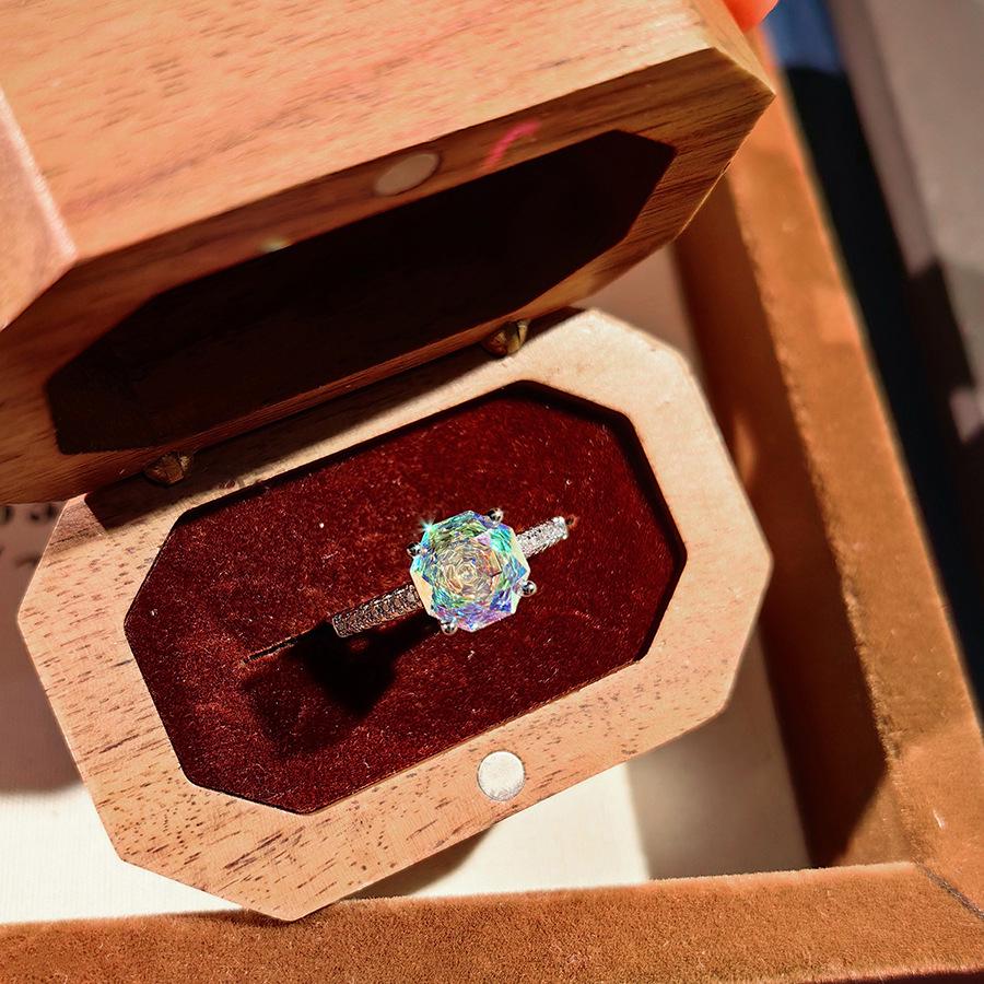 Octagonal Millennium Rose Paraíba Necklace with High Carbon Diamonds, Colorful Stud Earrings & Yellow Diamond Ring for Women