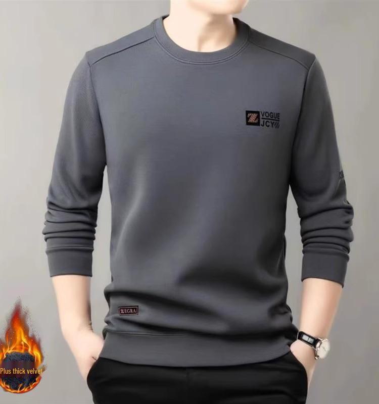 

Мужская толстовка осень/зима 2023 года из плюша — плотная, с круглым вырезом, длинным рукавом, простой модный пуловер с принтом XL