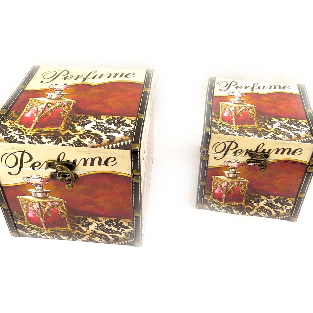 Les Trésors De Lily [L1952] - Set of 2 Trunks 'Belle Epoque' Toy Chests, Beige Brown