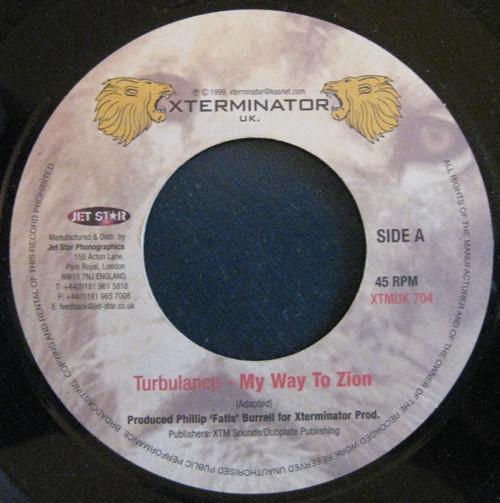 

7inch Record TURBULENCE My Way To Zion XTMUK704 XTerminator 1999 UK Reggae Ska Dub Used