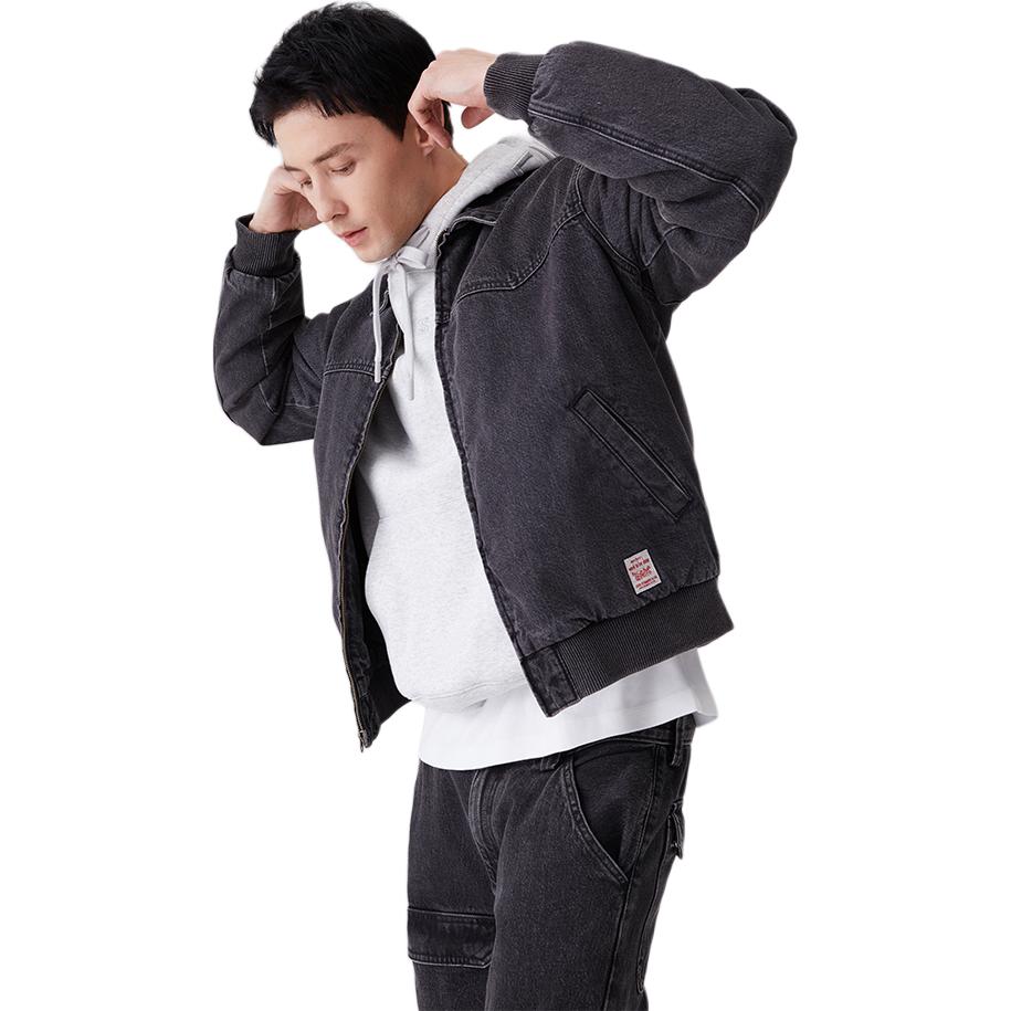 Levis Color Block Comfortable Loose Fit Long Sleeve Denim Jacket Men Jackets Smoke-Gray A8583-0000