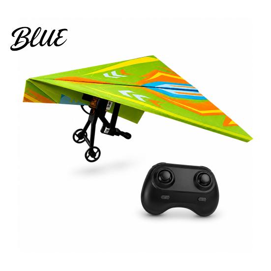 DIY Electric RC Plane Remote Control Paper Airplane Kit with 16/32 Colorful Paper Beginner Friendly Aircraft Gyro Stabilizer Glider Assembly