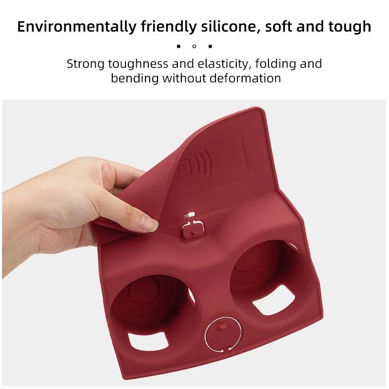 Silicone Car Coasters Central Control Wireless Charging Pad For BMW X3 iX3 X4 Series 3 4 5 6GT G01 G08 G02 G20 G22 G30 G38 G32