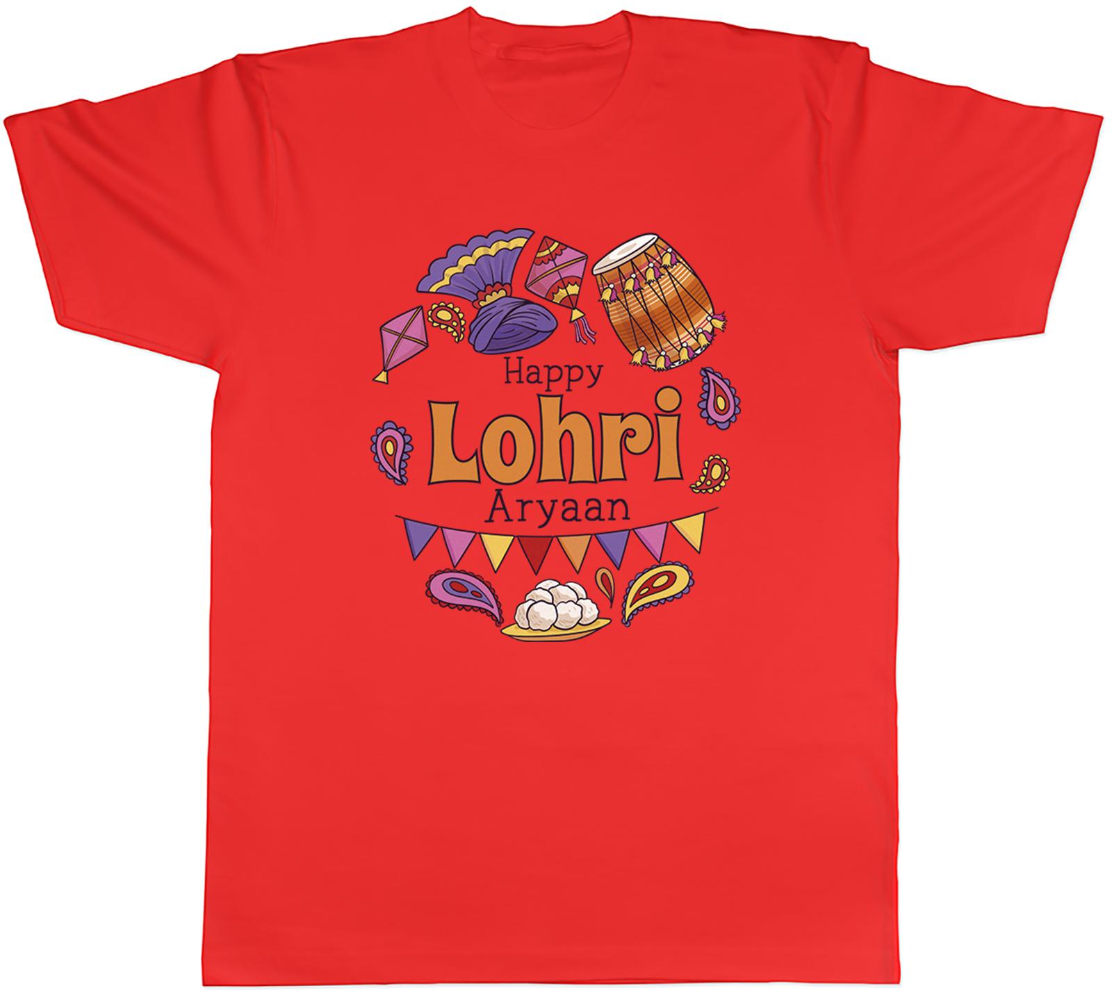 Personalised Happy Lohri Unisexs TShirt Punjab Sikh Festival Dhol Celebration Tee S