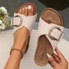 One Line Slippers for Women On The Beach, Open Toed Flat Sandals for Women, Plus Size Sandals for Women