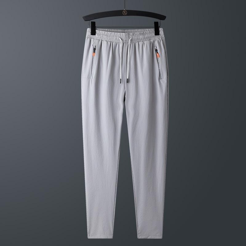 

Летние повседневные зауженные брюки из ледяного шелка, быстросохнущие - Прохладные, дышащие и легкие L