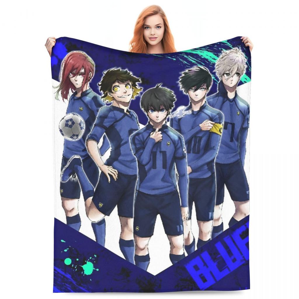 Oliver Aiku Blankets Manga Anime Blue Lock Flannel Awesome Warm Throw Blankets for Bedding Lounge Decoration