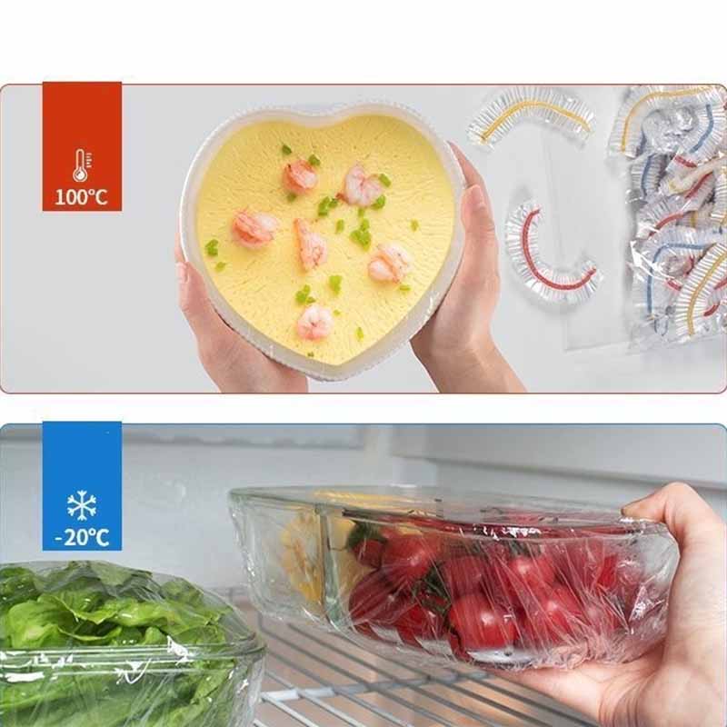 2packs Thickened Food Grade PE Disposable Plastic Wrap Elastic Dust Cover Shower Cap Universal
