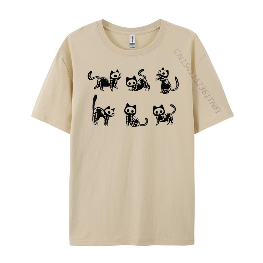Cat Skeleton Grey Shirt Graphic Tee Camiseta T Shirt for Men National Flag Day Shirts Graphic Tee Cotton Tshirt Men Tops  Tees
