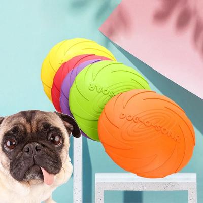 Haustier Hund Frisbee Spielzeug Silikonmaterial Umweltfreundlich Anti-Kauen Hund Welpe Interaktives Training Haustierbedarf E2