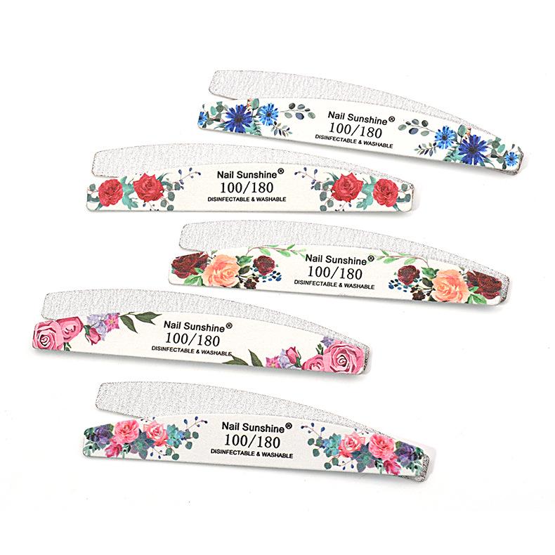 Oboustranný růžový pilník na nehty pro tvarování a leštění