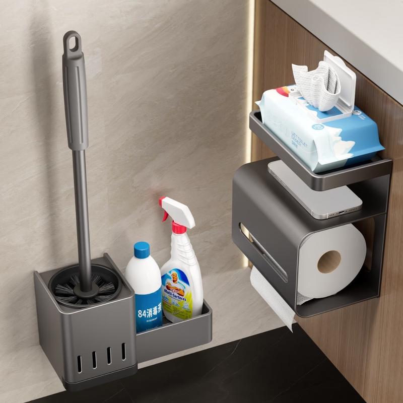 cmaos Wall-Mounted Toilet Brush with Holder