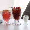 Lead-Free Embossed Mermaid Glass Cup with Fish Scale and Pineapple Design for Beer, Juice, or Water