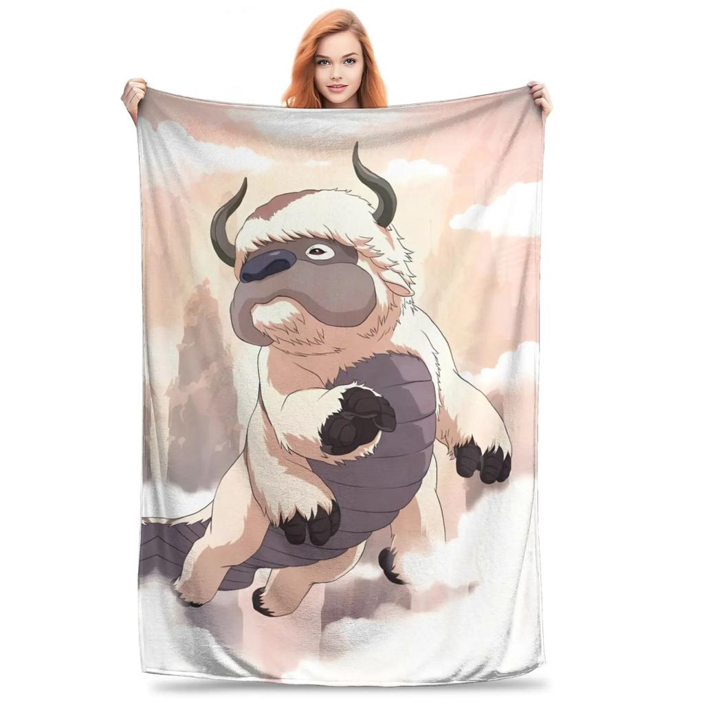 Avatar The Last Airbender Appa Peluche Coperta Plaid Flanella Calda Decorazione Copriletto di Qualità Regalo per Bambini Casa