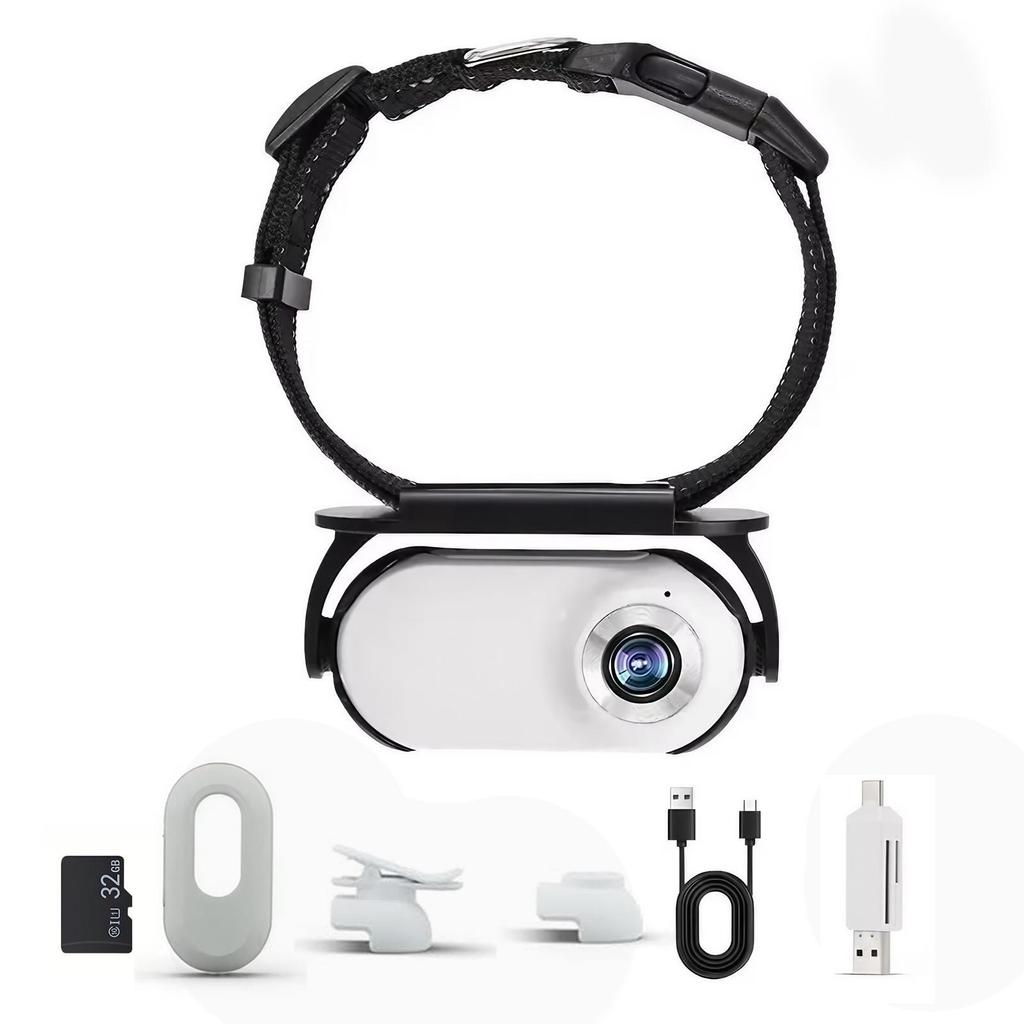 1080P HD Pet Camera Collar Wireless Mini Body Cam for Dogs Cats Indoor Outdoor Sports Action Video Recording