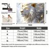 Majestic White Lion Tapestry Wall Hanging, Golden Accent Animal Print Tapestry, Boho Home Decor For Living Room Bedroom