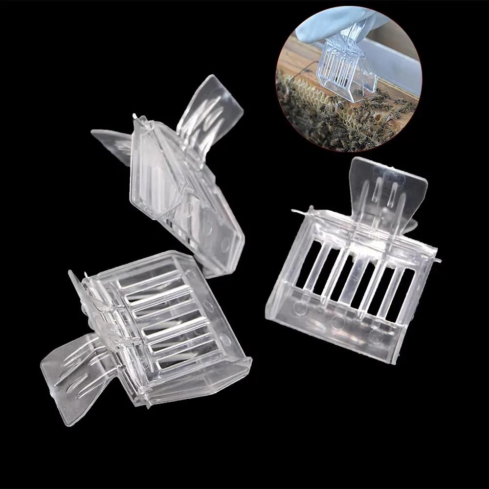 5/1Pcs Clear Clip Cage Beekeeping Queen Bee Cages Bee Catcher Equipment Tool for Beekeepers