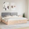 Bed Frame with Upholstered Headboard Light Grey 200 x 200 cm