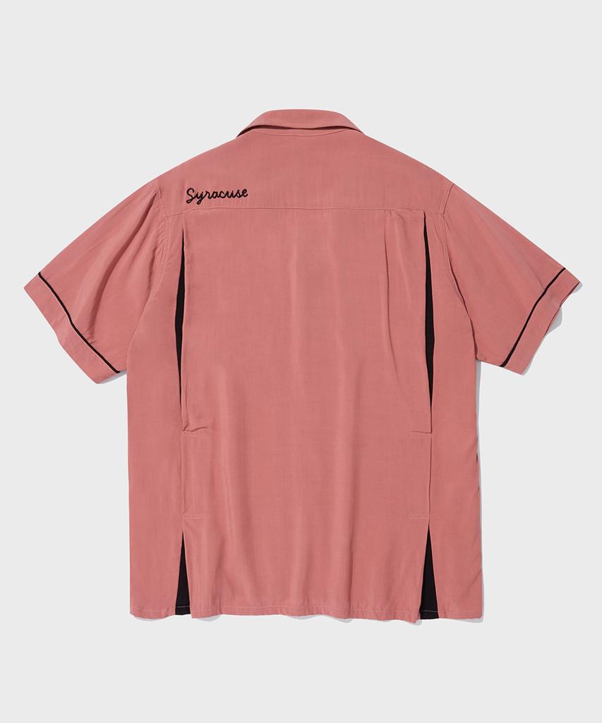 OUTSTANDING Vintage Rayon Bowling Half Shirt_Pink