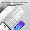 Ultra-Thin Portable Silent Dual-Mode Keyboard, Wireless Bluetooth External Office Keyboard, White