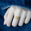 Gold Adjustable Cute Color Rabbit Ring With Adorable Smiling Face Women For