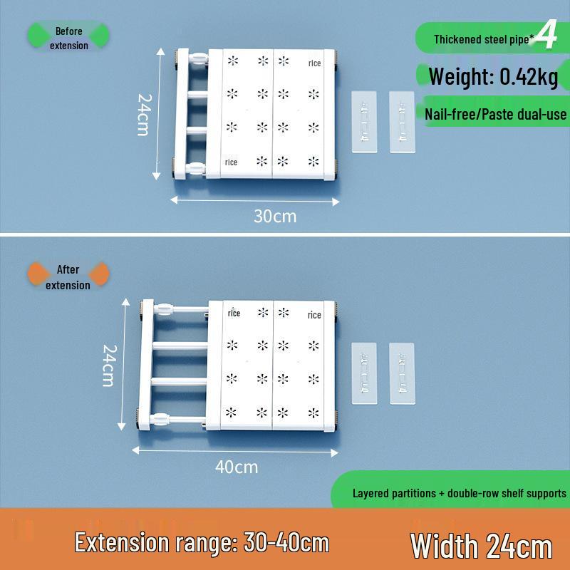 Wall-Mounted Retractable Closet Partition Shelf - No Drill Required