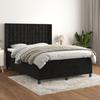 Vidaxl Letto Continentale Con Materasso, Nero, Velluto, 140X190 Cm