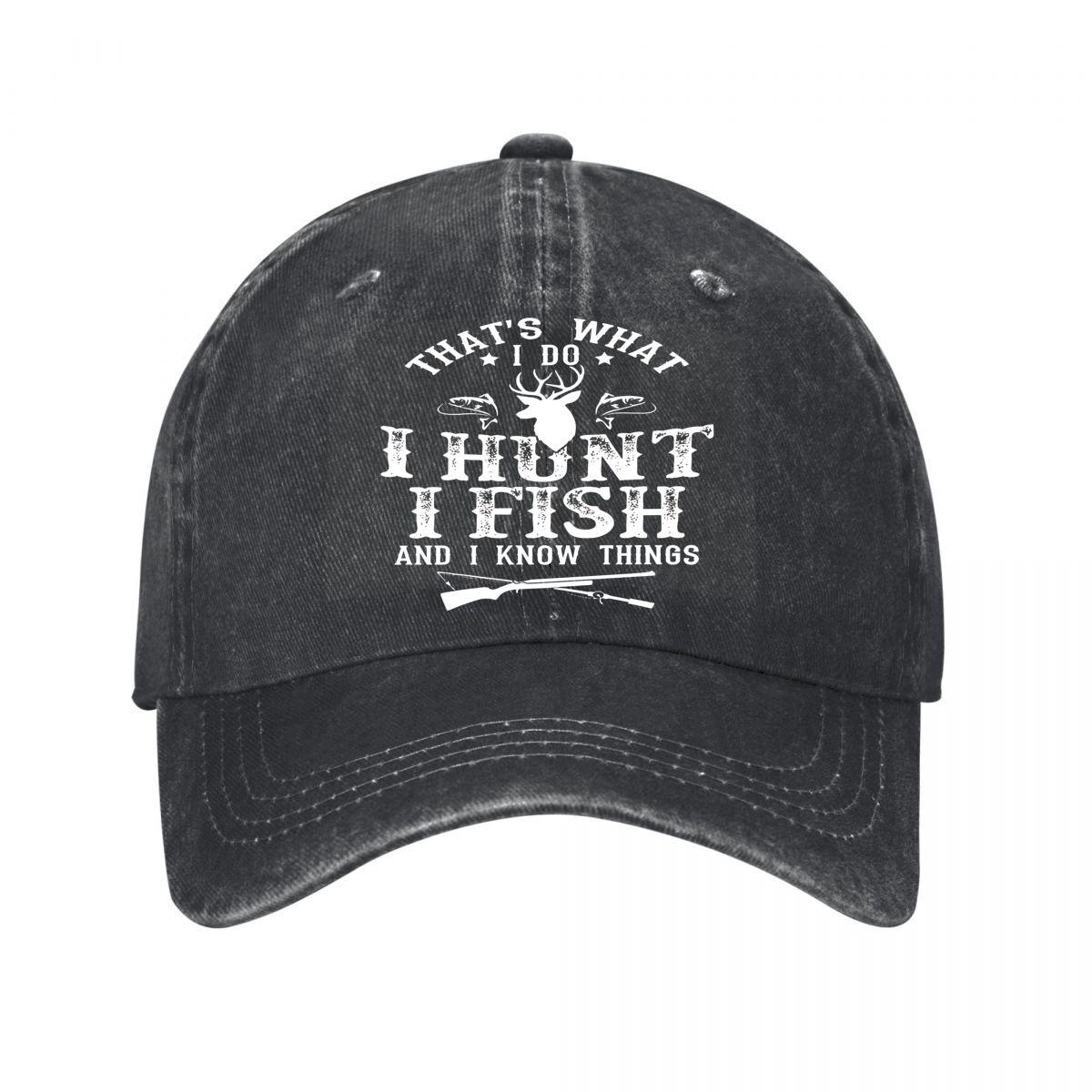 Vintage Hunting Fishing Baseball Cap Washed Baseball Cap Adjustable