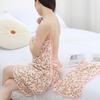 Women Bath Skirt Absorbent Skirt-Style Bath Towel Floral Bath Wrap with Adjustable Shoulder Straps for Spa Shower Swimming Pool