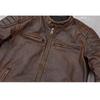 Chinese Size Vintage Red Brown Real Cowhide Genuine Leather Jacket Men Motorcycle Coat Mens Biker Clothes Spring Autumn