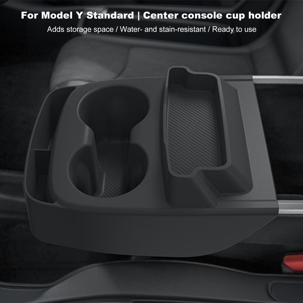 For Tesla Model Y Standard 2026 Center Console Silicone Cup Holder Kit Central Console Water Cup Holder Car Interior Accessories