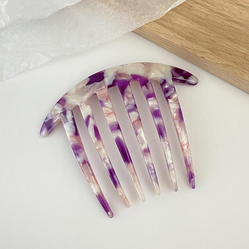 Acetate Sheet 6 Teeth Plate Hair Comb Insert Comb Hairpin Headwear Jewelry Ponytail Fork Comb Hair Clips Girls Gifts