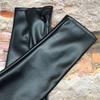 Guantes Negros de Cuero PU Cuero Sintético Manguitos de Codo Moda Gótica Guantes para Mujer Accesorios de Club