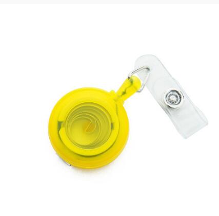 1pc Solid Colored Frosted Retractable Easy-to-pull Buckle ID Key Name Card Holder Badge Reel Key Ring Chain Clips for Students