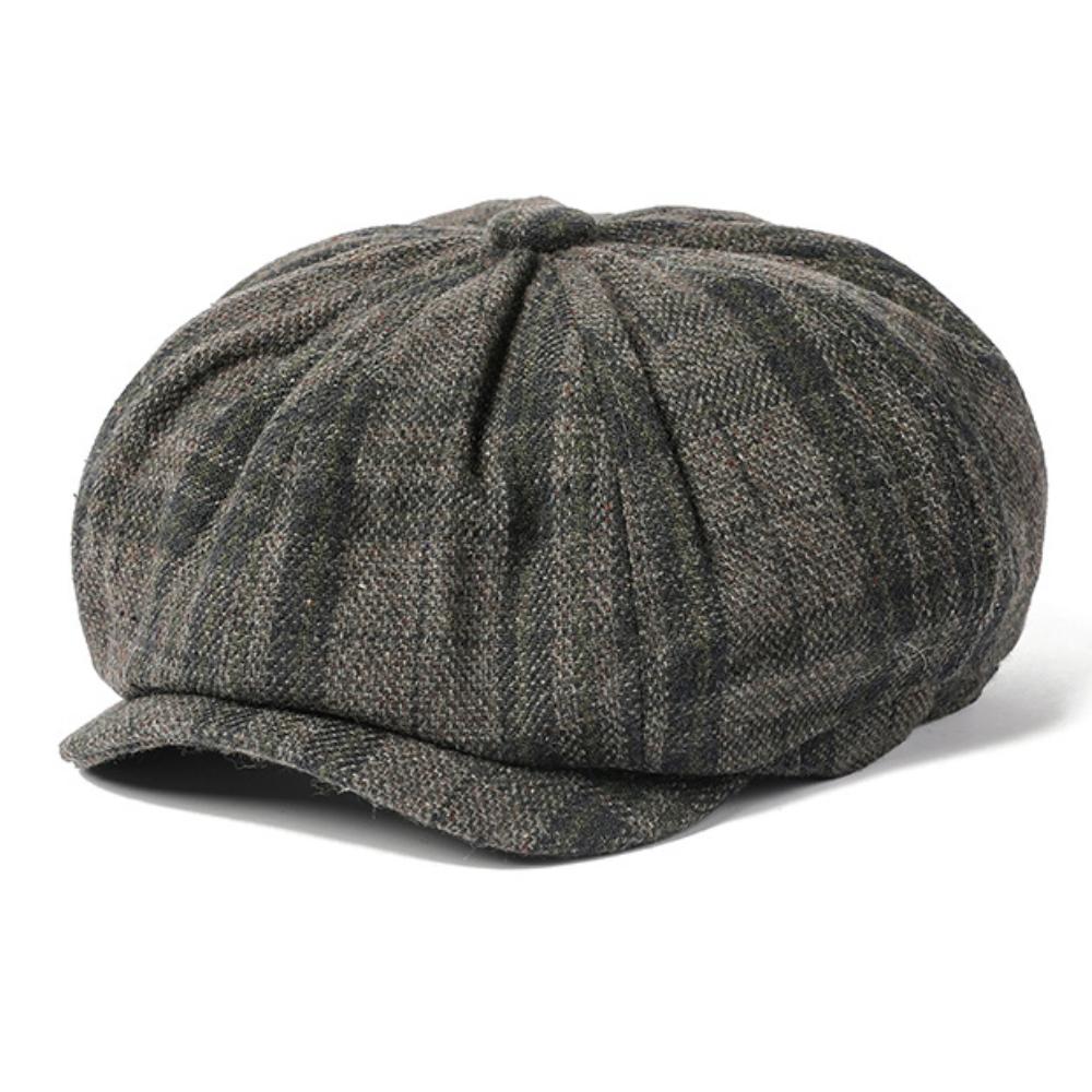 HT4966 Berets for Men Women Retro Artist Painter Plaid Beret Hat Male Female Octagonal Flat Cap Autumn Winter Wool Hat Beret Cap